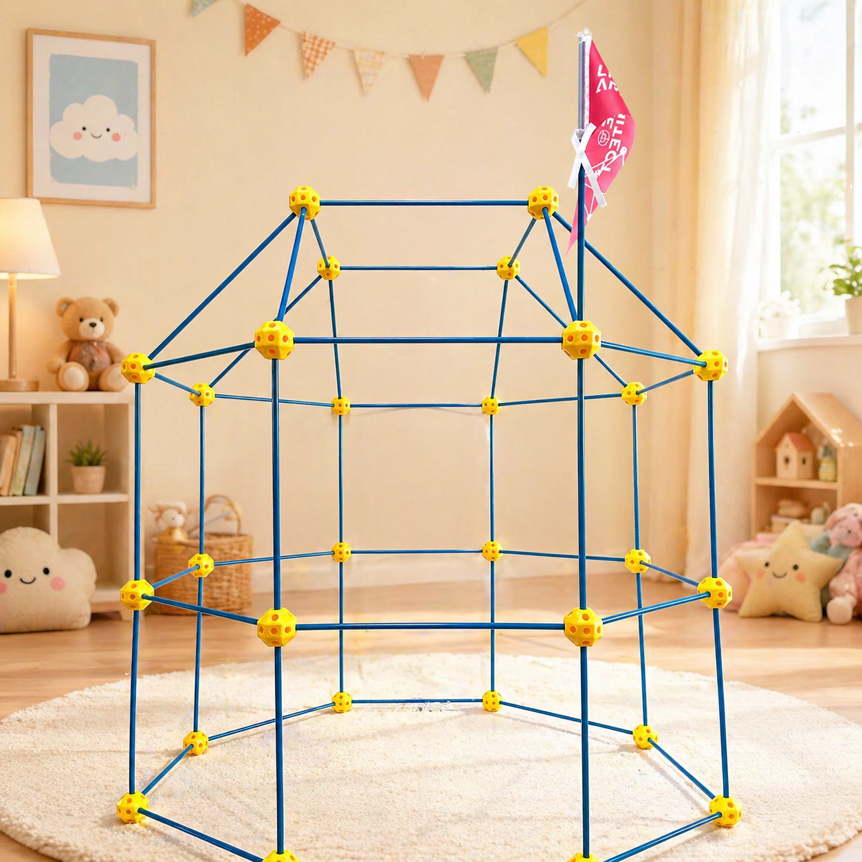 120-Piece Colorful DIY Fort Building Kit for Kids 3