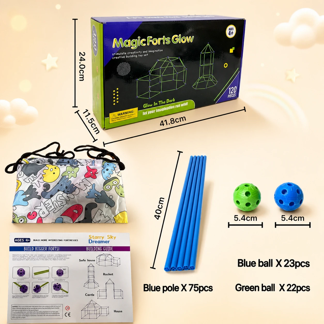 120-Piece Secret Base Fort Building Kit 2