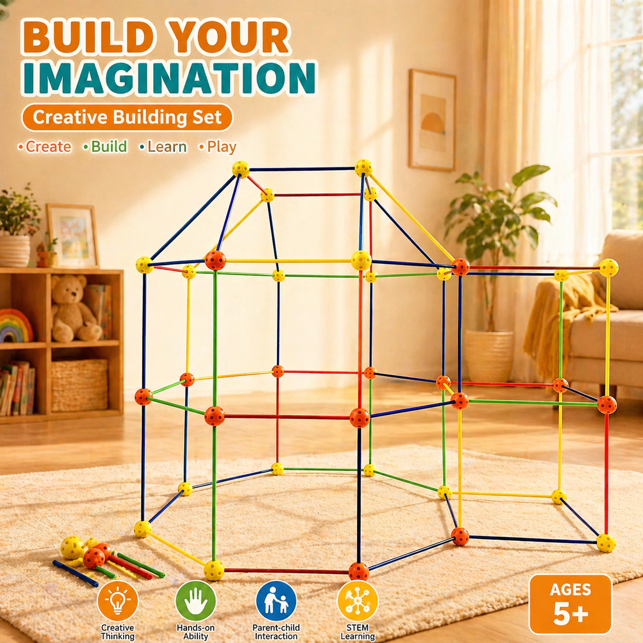 100-Piece STEM Fort Building Kit