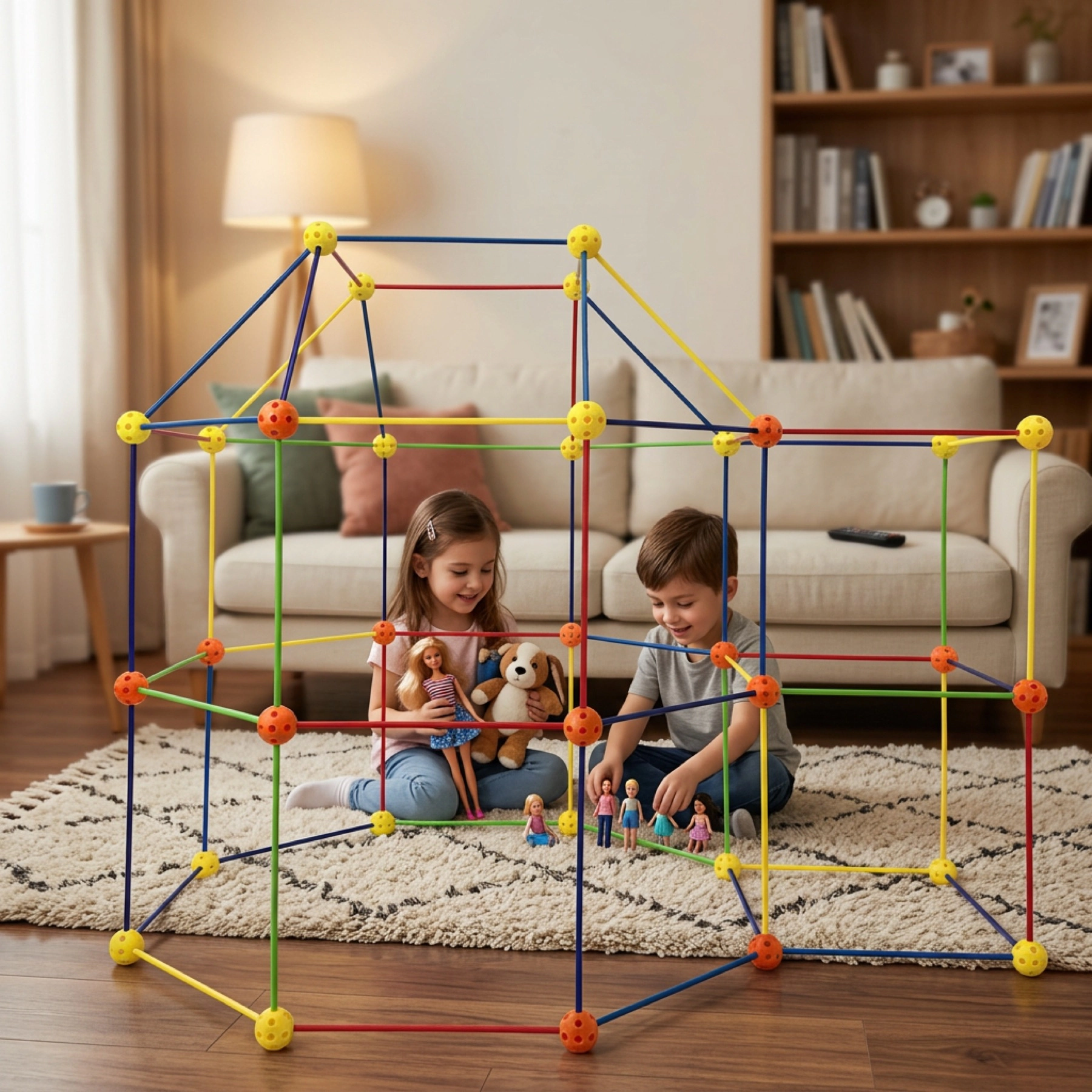 DIY 100-Piece Educational Tent Fort Building Kit 4