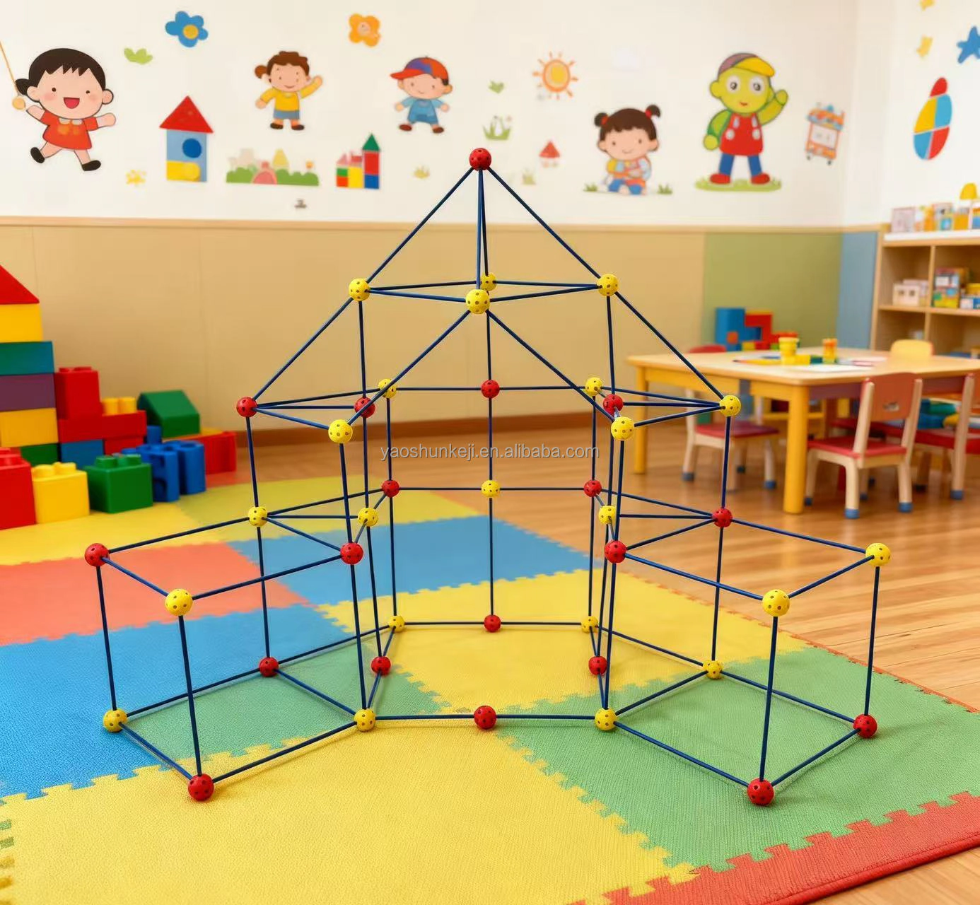 DIY 228-Piece Tent Fort Building Kit for Parent-Child Play 3